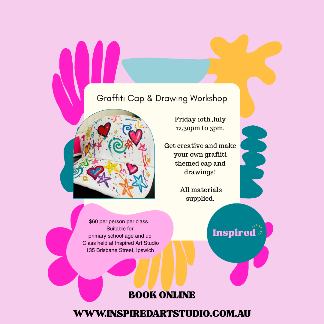 FRIDAY 10TH JULY - GRAFITTI CAP AND DRAWING WORKSHOP - 12.30PM TO 3PM