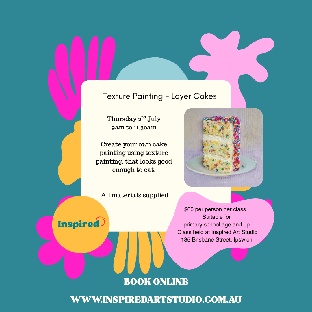 THURSDAY 2ND JULY - TEXTURED PAINTING LAYER CAKES - 9AM TO 11.30AM