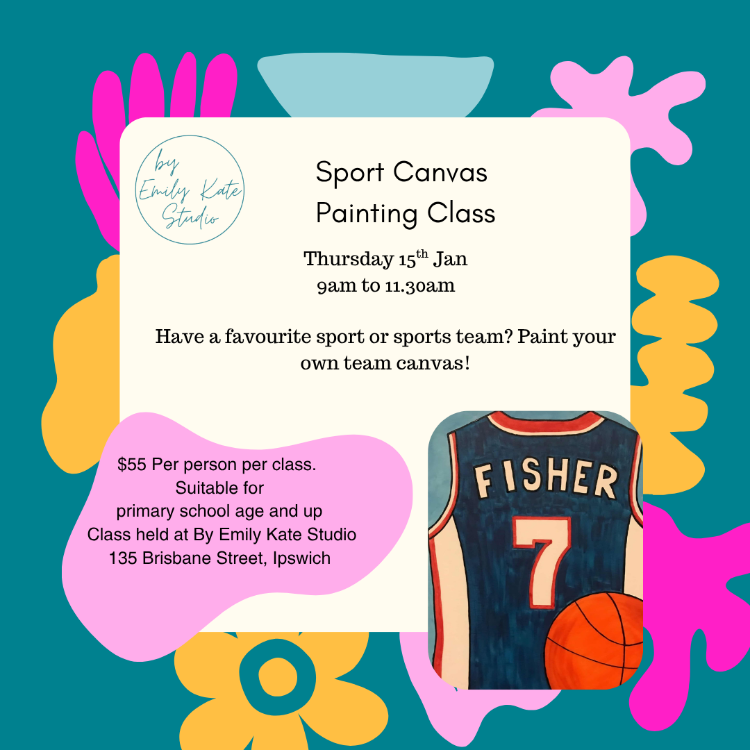 THURSDAY 15TH JAN 9AM TO 11.30AM - SPORT THEME CANVAS PAINTING CLASS