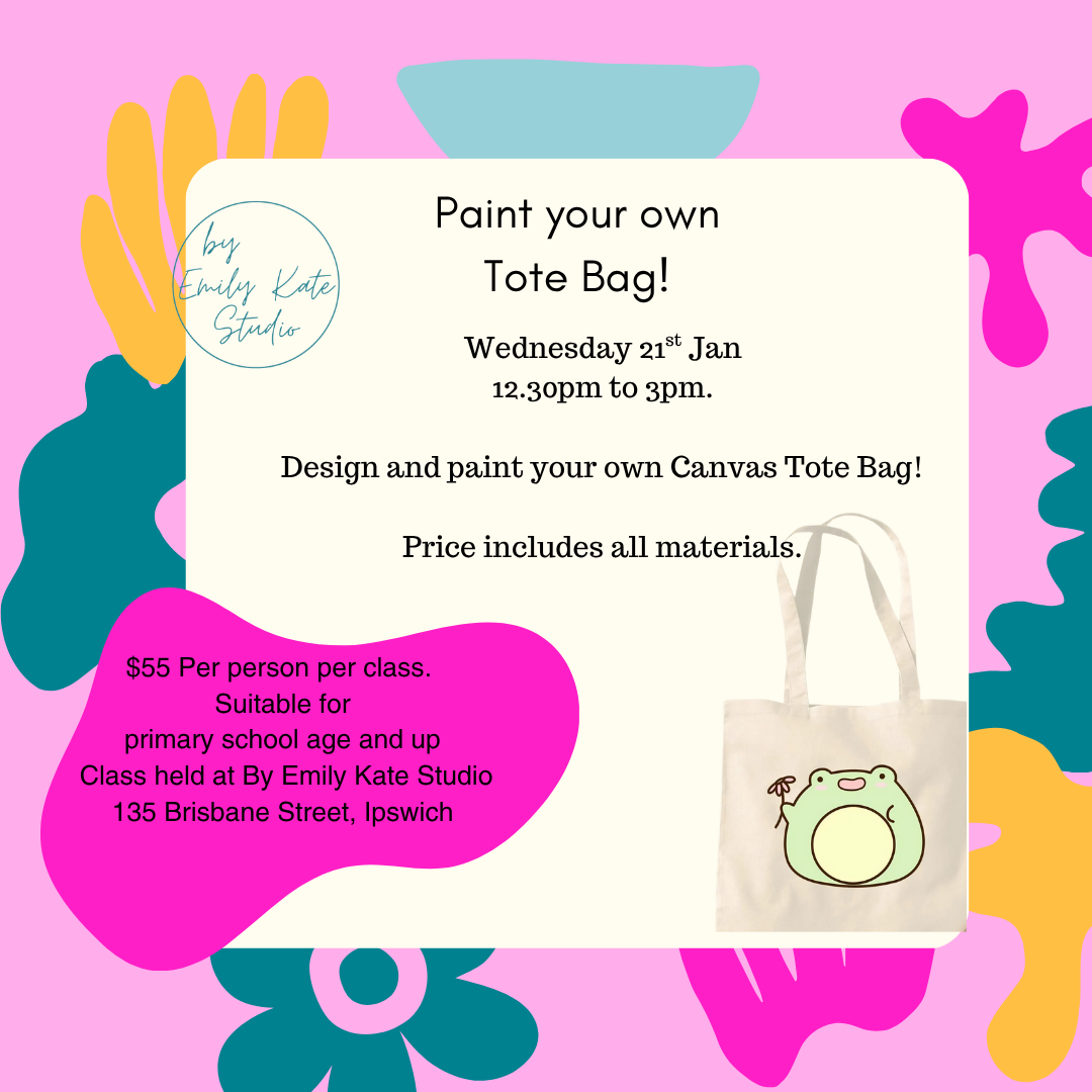WEDNESDAY 21ST JAN 12.30 TO 3PM - PAINT YOUR OWN TOTE BAG