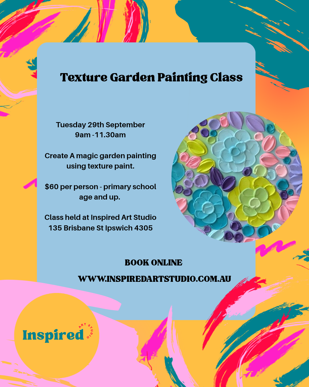 Texture Garden Painting- Tues 29th Sep 9am to 11:30am