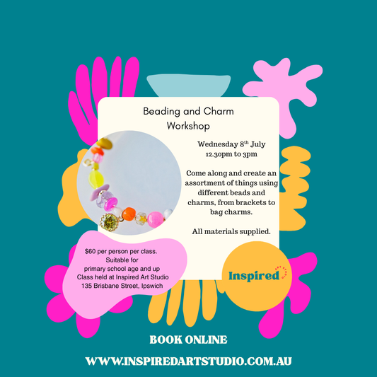 WEDNESDAY 8TH JULY - BEADING AND CHARM WORKSHOP - 12.30PM TO 3PM