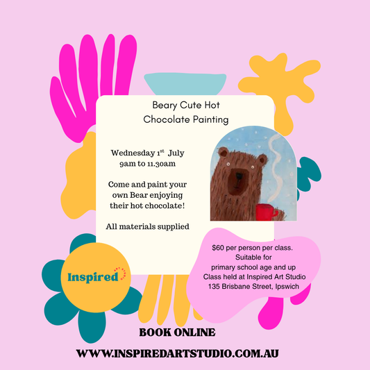 WEDNESDAY 1ST JULY - BEARY CUTE HOT CHOCOLATE PAINTING - 9AM TO 11.30AM