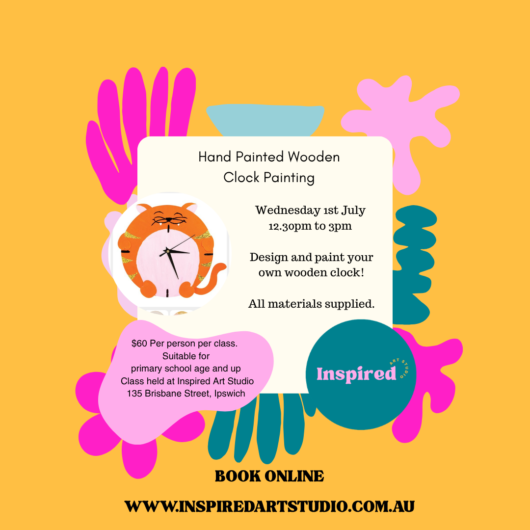 WEDNESDAY 1ST JULY - HANDPAINTED CLOCK PAINTING - 12.30PM TO 3PM