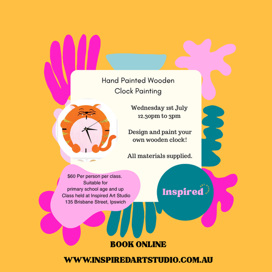 WEDNESDAY 1ST JULY - HANDPAINTED CLOCK PAINTING - 12.30PM TO 3PM