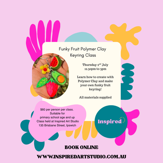 THURSDAY 2ND JULY - FUNKY FRUIT POLYMER CLAY KEYRING - 12.30PM TO 3PM