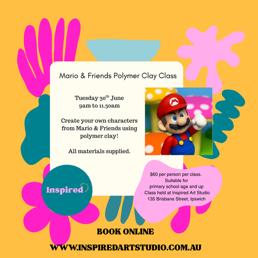 TUESDAY 30TH JUNE - MARIO AND FRIENDS POYLMER CLAY - 9AM TO 11.30AM
