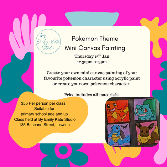 THURSDAY 15TH JAN 12.30 TO 3PM - POKEMON MINI CANVAS PAINTING