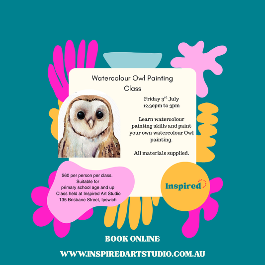 FRIDAY 3RD JULY - WATERCOLOUR OWL PAINTING - 12.30PM TO 3PM
