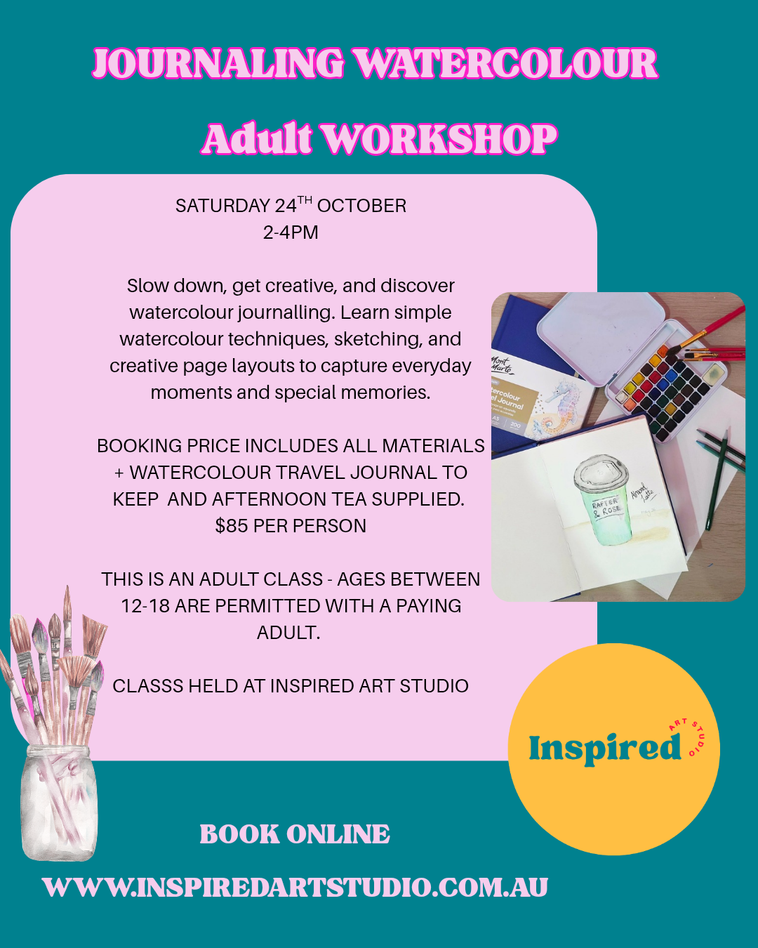 Journaling Watercolour Workshop- Sat 24th Oct