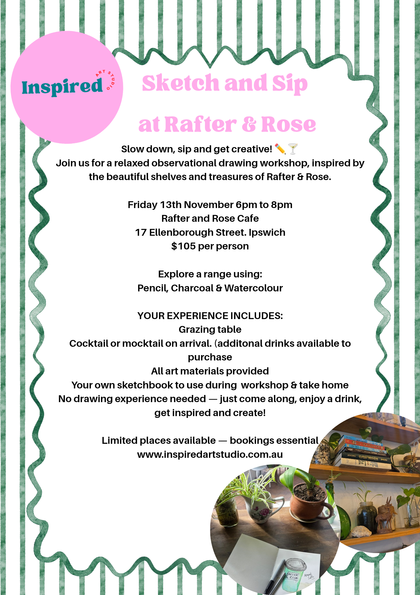 Sketch and Sip at Rafter & Rose
