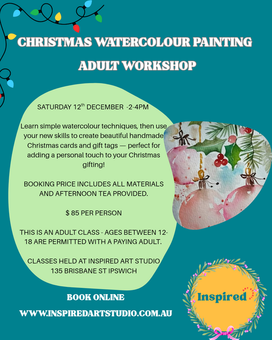 CHRISTMAS WATERCOLOUR WORKSHOP- Sat 12th December 2-4pm