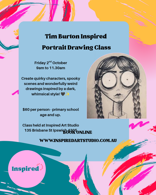 Tim Burton Inspired Portrait Drawing Class- Fri 2nd Oct 9am to 11:30am