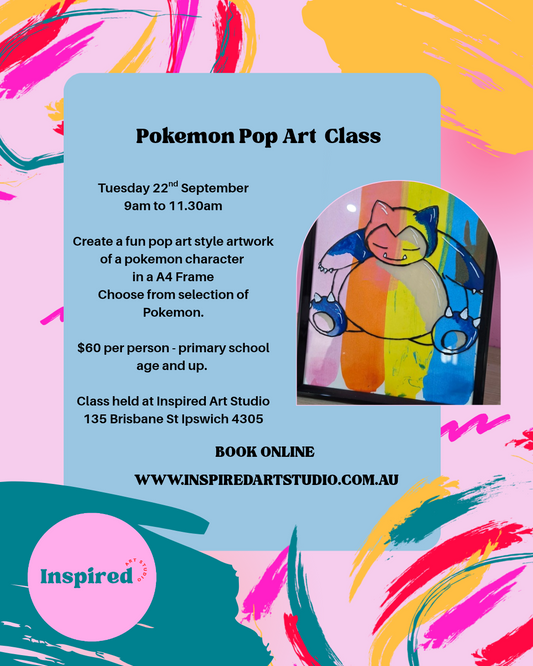 Pop Art Pokemon Art- Tues 22nd Sep 9am to 11:30am
