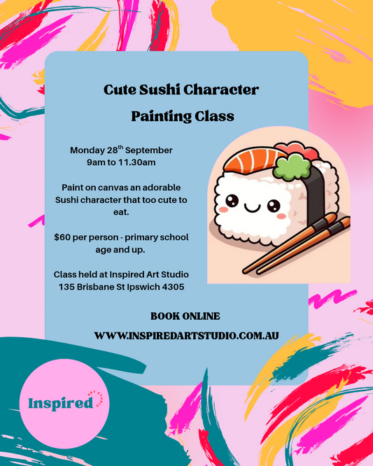 Cute Sushi Character Painting Class Mon 28 Sep 9am to 11:30am
