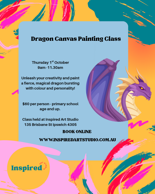 Dragon Canvas Painting Class- Thurs 1st Oct 9am to 11:30am