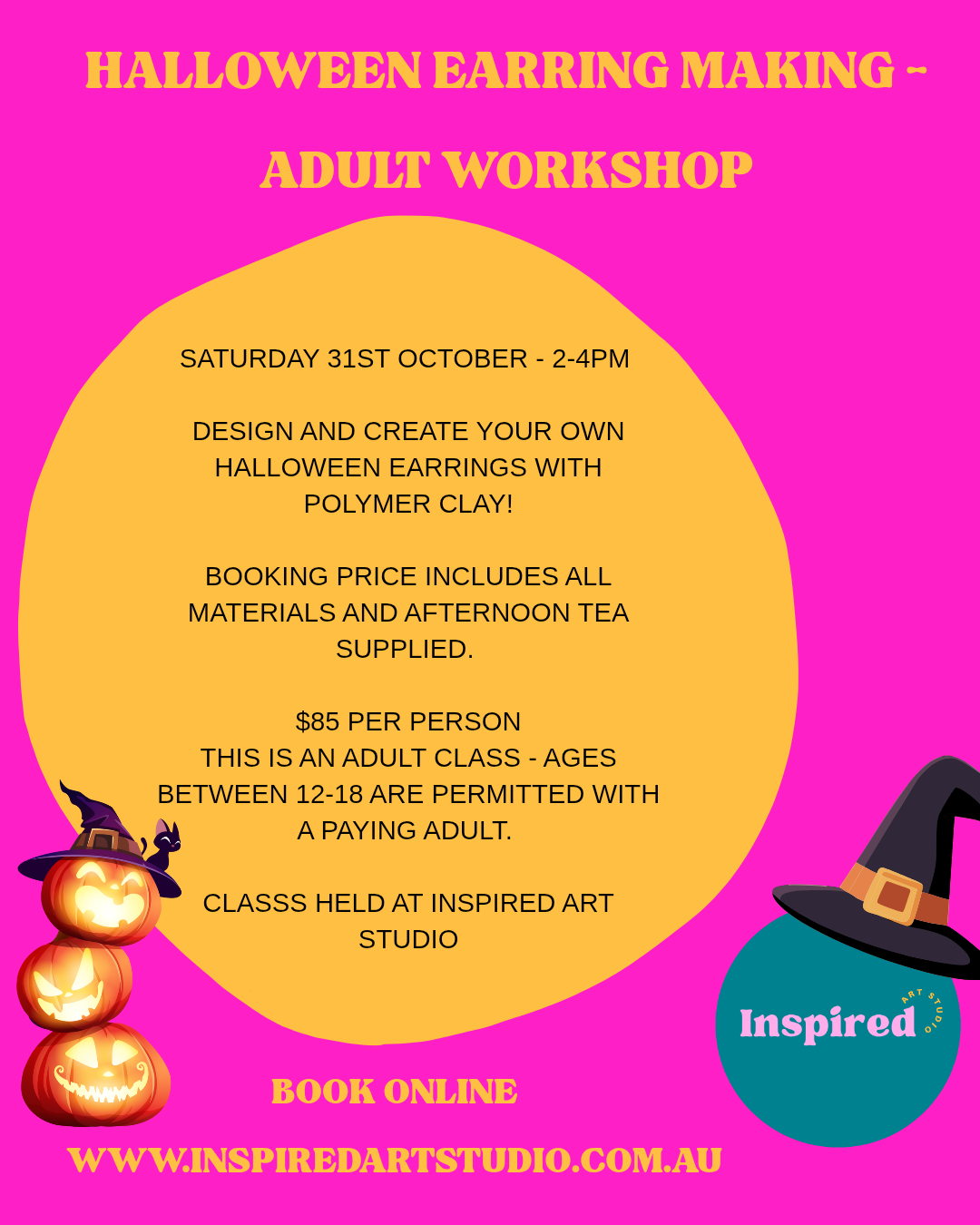 HALLOWEEN EARRING ADULT WORKSHOP- Sat 31st Oct