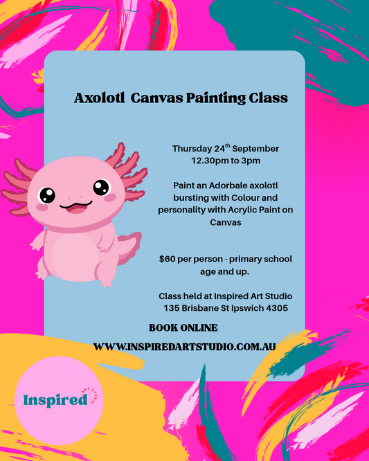 Axolotl Canvas Painting Class- Thur 24th Sep 12:30pm to 3pm